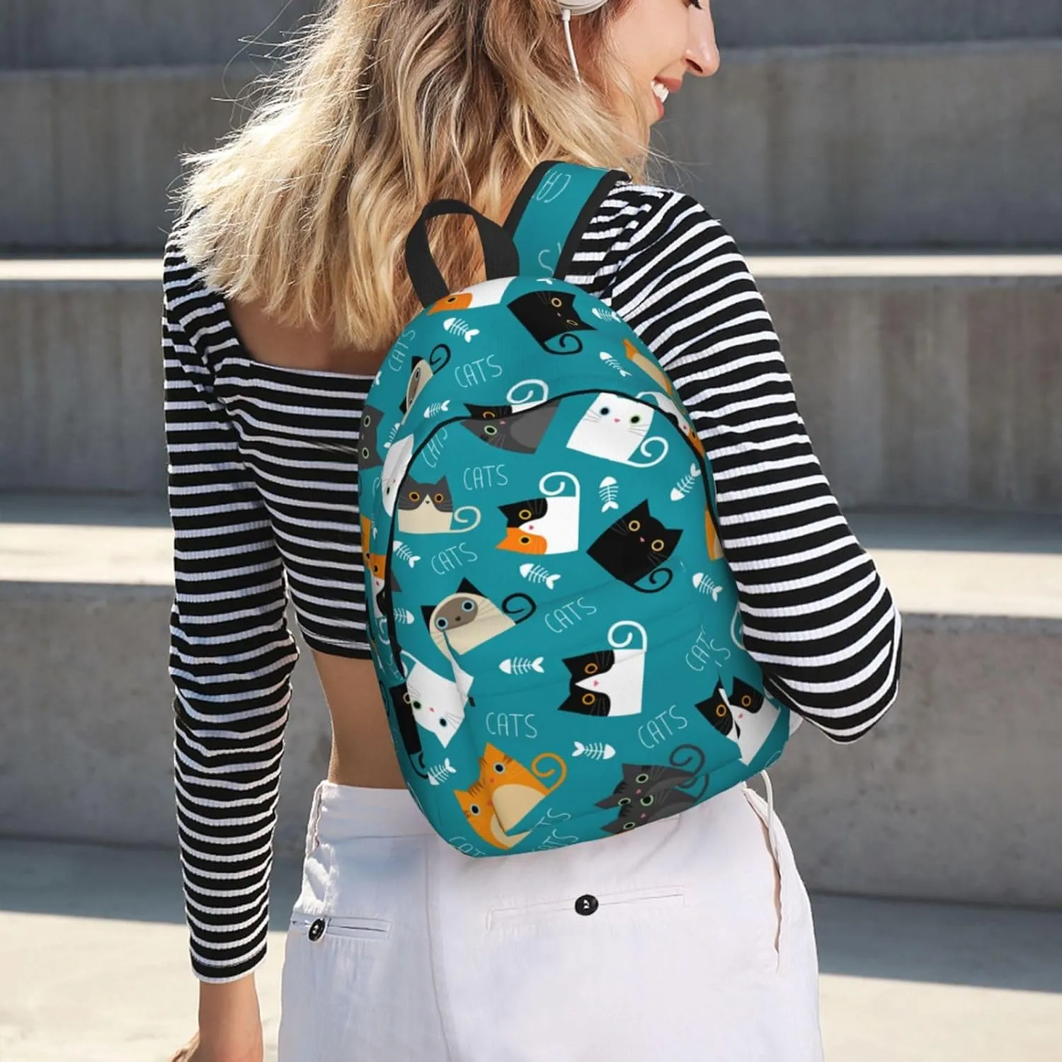 Cute Cats Backpack 15.7 Inch Laptop Backpack Travel Hiking Daypack Multipurpose Bookbag For Men Women