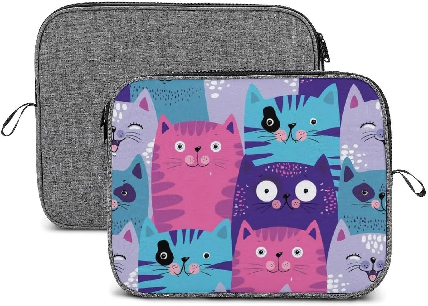 Cute Cats Head Large Capacity Portable Laptop Case Unisex