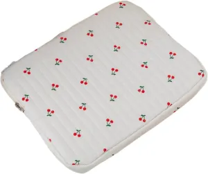 Cute Cherry Floral Laptop Sleeve Y2K Preppy Carrying Laptop Bag Cover Girly Coquette Puffy Quilted Tablet Liner Pouch (Cherry,13 inch)