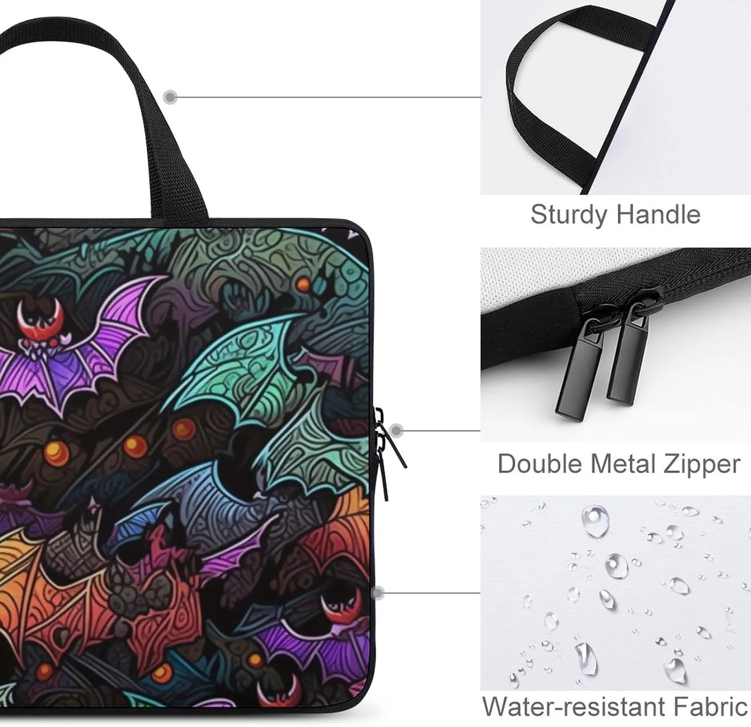 Cute Cow Pattern Messenger Bag Case Sleeve for Laptop Briefcase