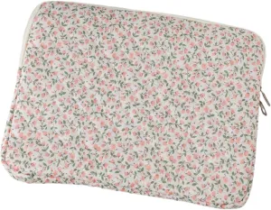 Cute Quilted Floral Laptop Sleeve Girly Coquette Tablet Case Y2K Cottagecore Puffy Notebook Protect Case Pouch (Pink,13 inch)