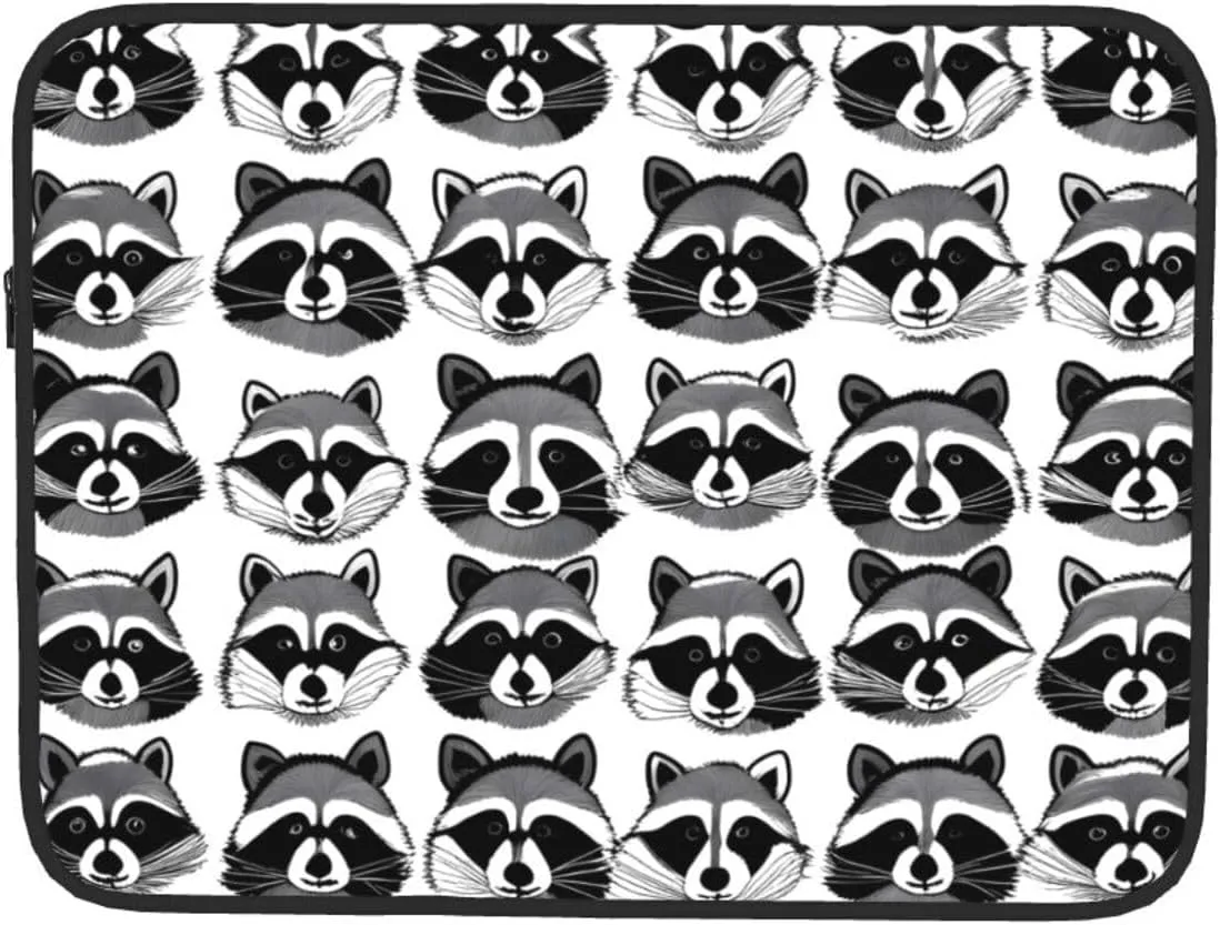 Cute Raccoon Pattern Shockproof Portable Laptop 17 inch Sleeve Bag for Men and Women - Ideal for Business Travel, School, and Daily Use