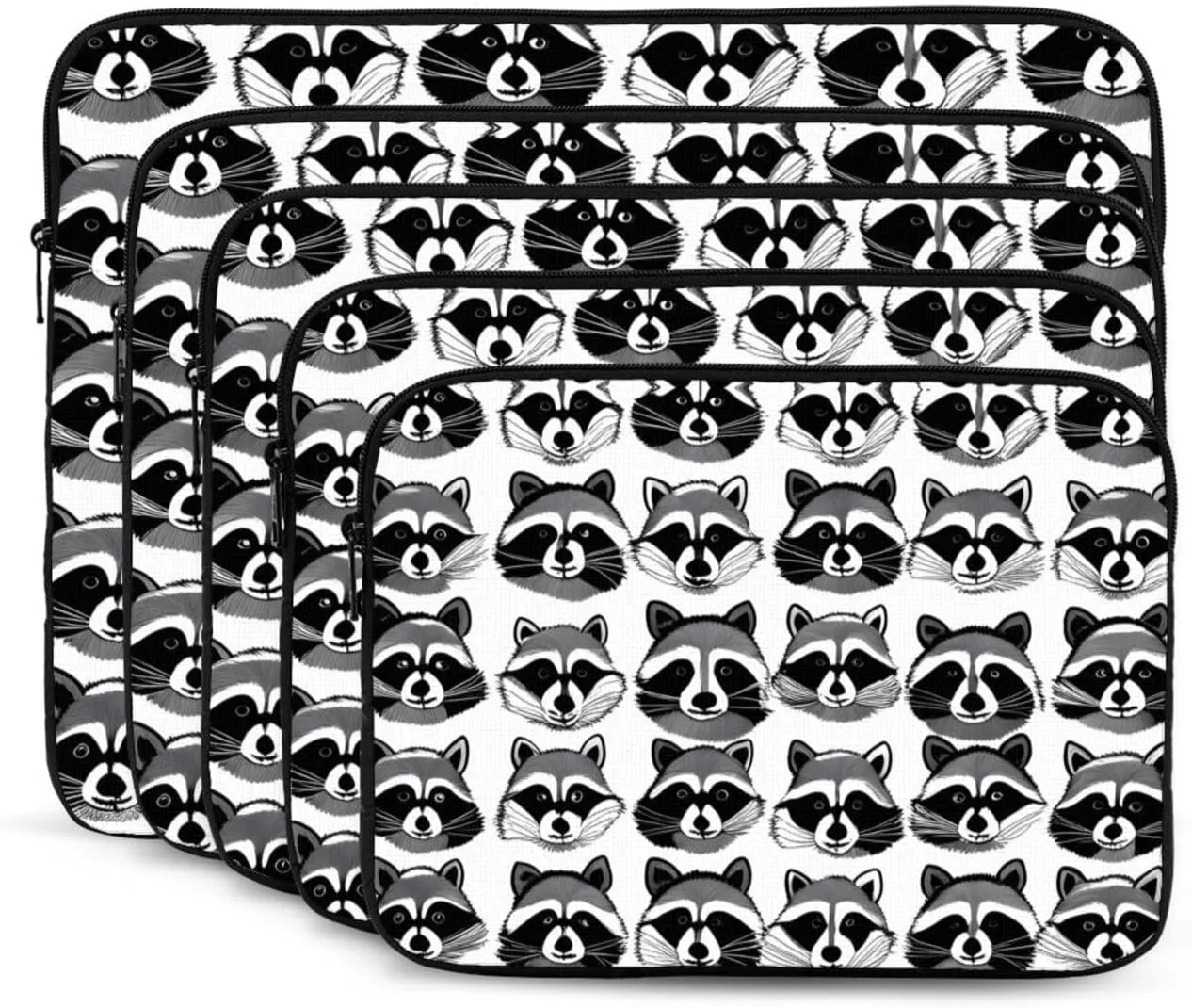 Cute Raccoon Pattern Shockproof Portable Laptop 17 inch Sleeve Bag for Men and Women - Ideal for Business Travel, School, and Daily Use