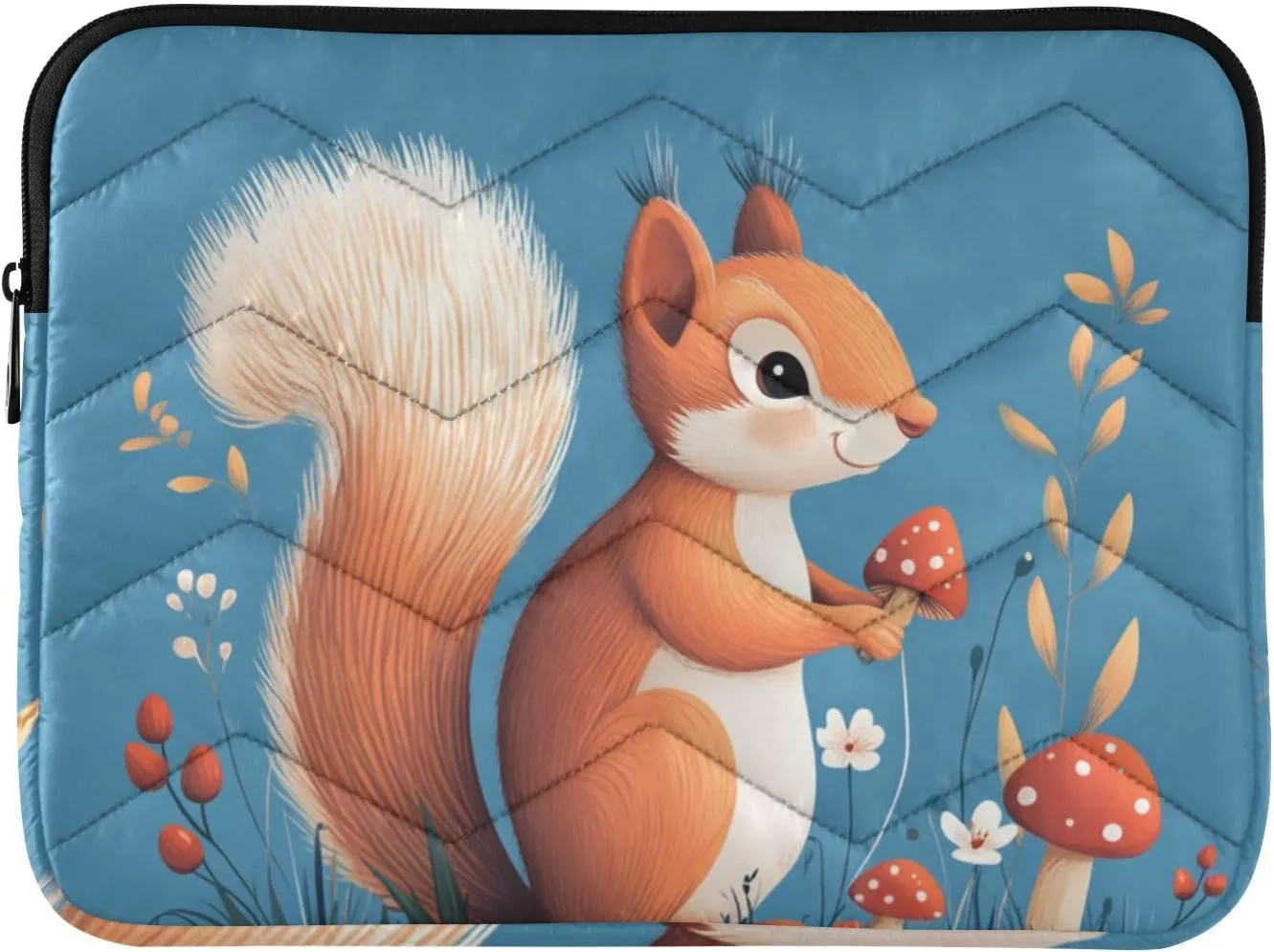 Cute Squirrel Blue Laptop Sleeve Case 15-16 Inch Concise Computer Bag for Travel Business