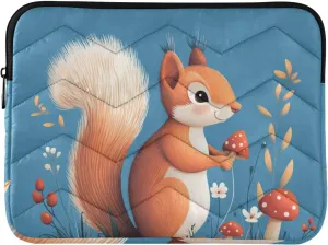 Cute Squirrel Blue Laptop Sleeve Case 15-16 Inch Concise Computer Bag for Travel Business
