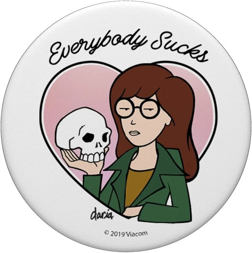 Daria Everybody Sucks Heart Portrait PopSockets Adhesive PopGrip