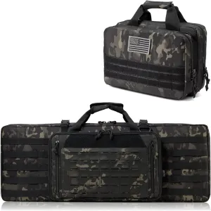 DBTAC Double Rifle Bag 32" (Black Camo)   Range Bag XS for 1~2 Pistol (Black Camo), Lockable Zipper, Durable Material, Compact Design