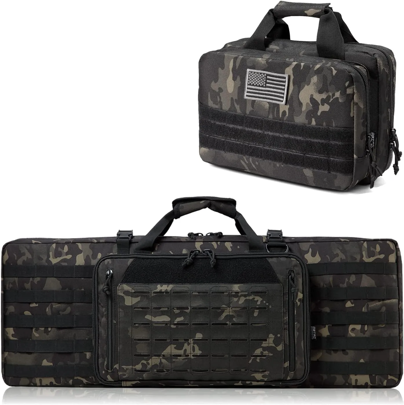 DBTAC Double Rifle Bag 32" (Black Camo)   Range Bag XS for 1~2 Pistol (Black Camo), Lockable Zipper, Durable Material, Compact Design