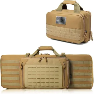 DBTAC Double Rifle Bag 32" (Tan)   Range Bag XS for 1~2 Pistol (Tan), Lockable Zipper, Durable Material, Compact Design