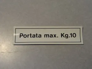 DECAL 10KG MAX (#29482400)