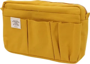 Delfonics] 500092 Inner Carrying Bag Size M Yellowe Cotton Pouch Case Bag in Bag, Yellow, 10.5 in. x 7.25 in. x 2.56 in. / medium, Compact