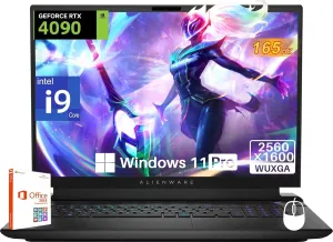 Dell Alienware m18 R2 Gaming Laptop, 18" QHD (2560 x 1600) 165Hz, FHD Camera, Intel 24-Core i9 14900HX, GeForce RTX 4090, 64 GB DDR5, 8 TB SSD, Bluetooth 5.4, Win11 Pro, Office 2019, w/Accessories