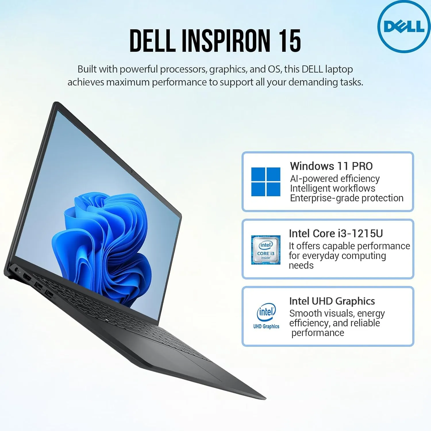 Dell Inspiron 15 3000 Laptop Computer, FHD 15.6 Laptop PC Notebook, Microsoft Office Lifetime, Intel 6-Core i3, 24GB RAM 1TB SSD 512GB Docking Set, Windows 11 Pro, 10-Key Number Pad