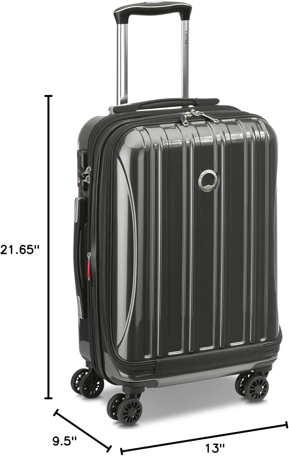 DELSEY PARIS Helium Aero Hardside Expandable Luggage with Spinner Wheels, Brushed Charcoal, Carry-On 19 Inch