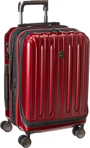 DELSEY PARIS Titanium Hardside Expandable Luggage with Spinner Wheels Carry-On Luggage, Black Cherry Red, Carry-On 19 Inch