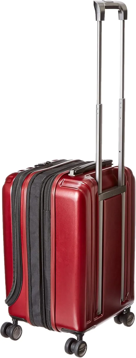 DELSEY PARIS Titanium Hardside Expandable Luggage with Spinner Wheels Carry-On Luggage, Black Cherry Red, Carry-On 19 Inch