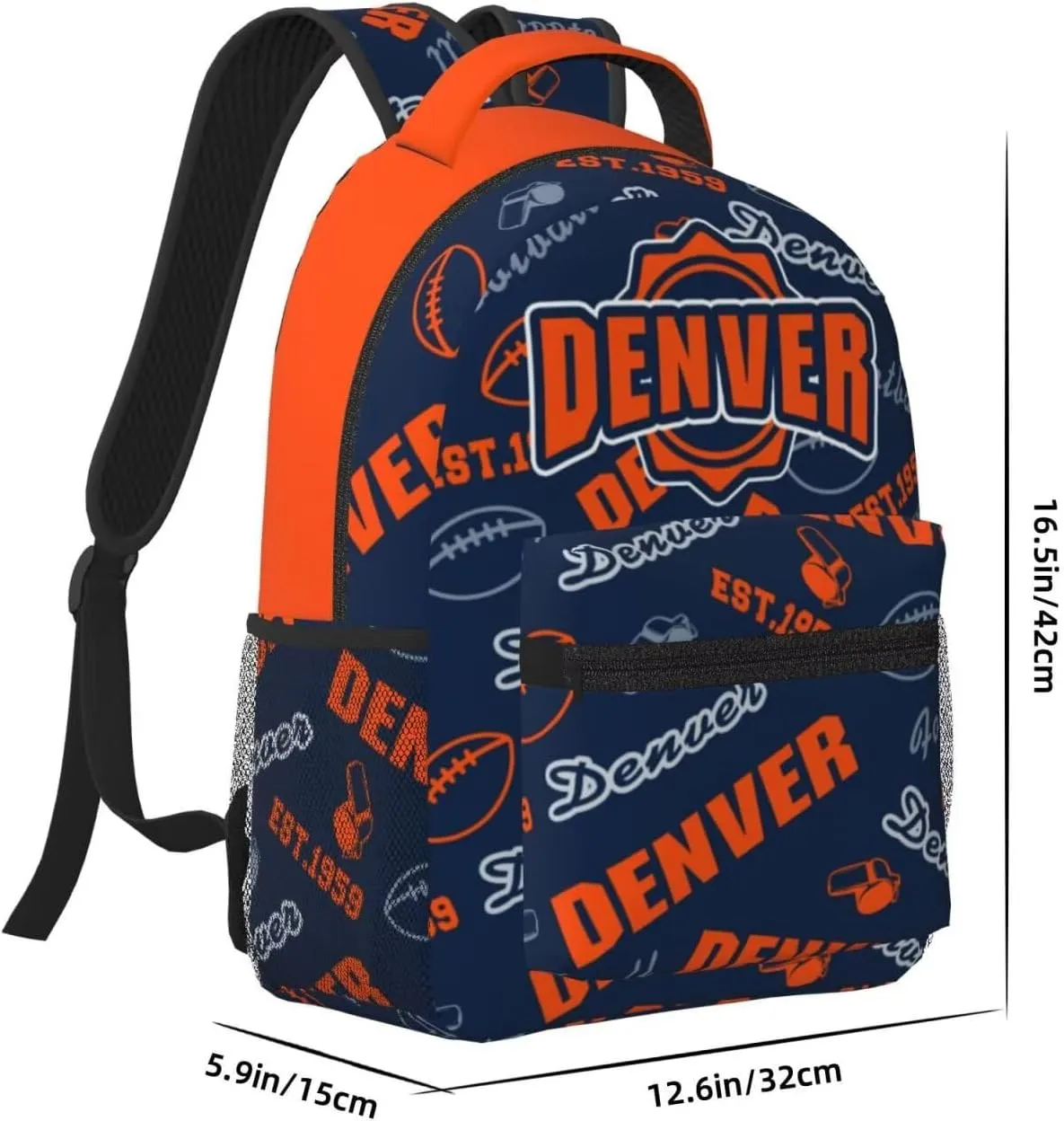 Denver Backpack for Boys Girls, Sports Backpack,Suitable For School Use,Gift For Men Women Fans