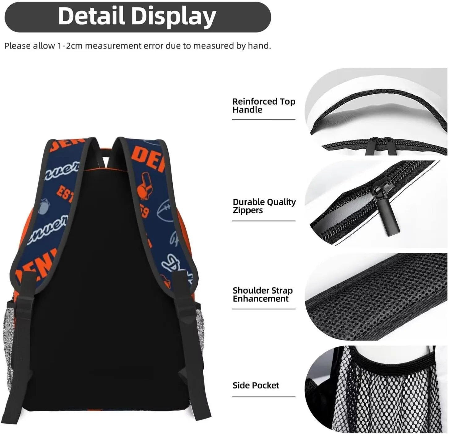 Denver Backpack for Boys Girls, Sports Backpack,Suitable For School Use,Gift For Men Women Fans