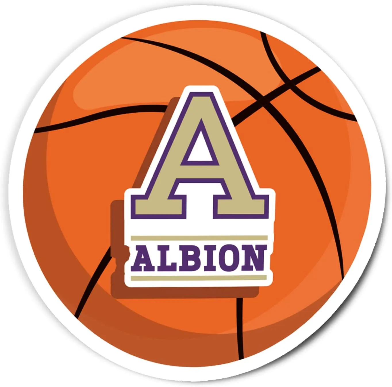 Desert Cactus Albion College Sticker Britons Vinyl Decal Laptop Water Bottle Car Scrapbook (Basketball Logo Sticker)