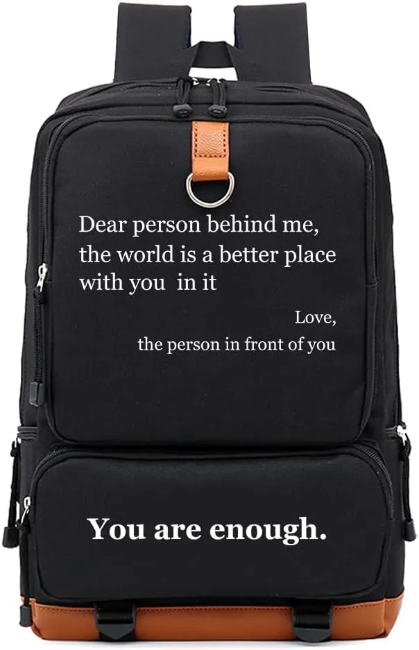 DIOMMELL Mental Health Matters Backpack Canvas Capacity You Are Enough Laptop Backpack