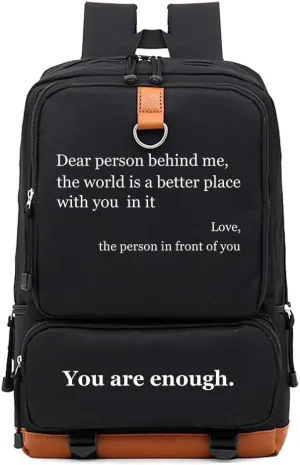 DIOMMELL Mental Health Matters Backpack Canvas Capacity You Are Enough Laptop Backpack