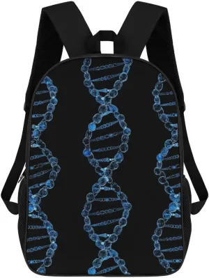 DNA Genetics 17 Inches Unisex Laptop Backpack Lightweight Shoulder Bag Travel Daypack