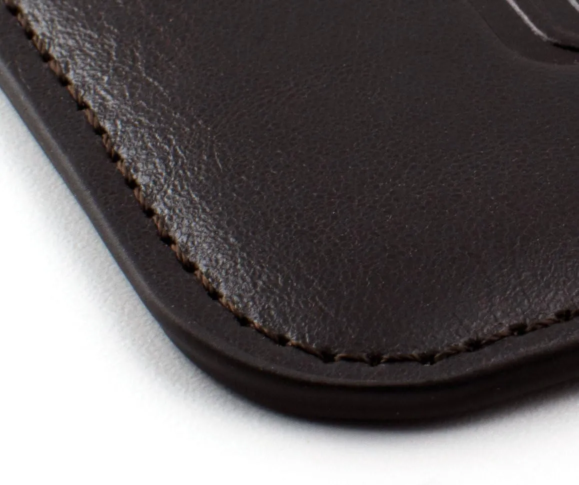 Dockem Executive Sleeve for iPhone 11 Pro Max, XS Max, 8 Plus, 7 Plus, 6/6S  (6.5" Models): Synthetic/Vegan Leather with Microfiber Lining, Slim, Simple, Slip-on Case [Dark Brown]