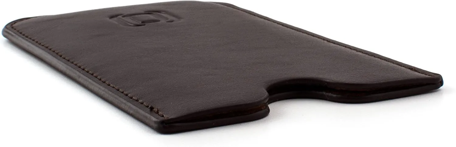 Dockem Executive Sleeve for iPhone 11 Pro Max, XS Max, 8 Plus, 7 Plus, 6/6S  (6.5" Models): Synthetic/Vegan Leather with Microfiber Lining, Slim, Simple, Slip-on Case [Dark Brown]