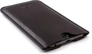 Dockem Executive Sleeve for iPhone 11 Pro Max, XS Max, 8 Plus, 7 Plus, 6/6S  (6.5" Models): Synthetic/Vegan Leather with Microfiber Lining, Slim, Simple, Slip-on Case [Dark Brown]