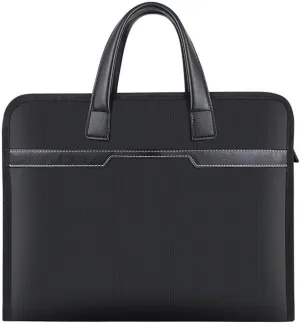 Document Bag Black Handbag Casual Canvas Business Briefcase Large Capacity File Handbag Waterproof Thickened