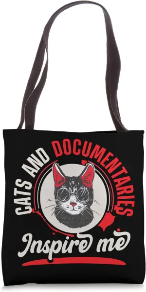 Documentary Film Documentaries Fur Kitty Feline Cat Lover Tote Bag