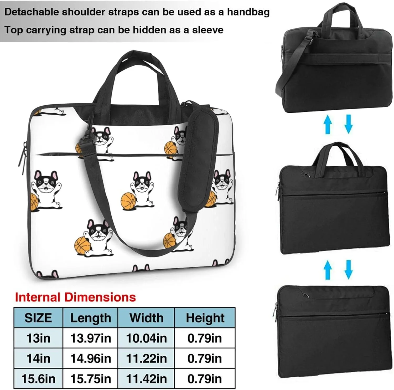 Dog Paw Seamless Pattern Laptop Bag Classic Slim Briefcase Messenger Bag, Spacious, Ergonomic