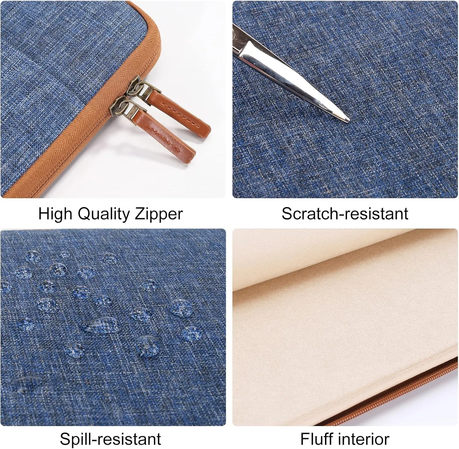 DOMISO 13 inch Laptop Sleeve Case Waterproof Carrying Bag for 12.5-13" Notebook/13 MacBook/12.9" iPad Pro/13 MacBook Air Retina 2018/12.3" Microsoft Surface Pro, Blue