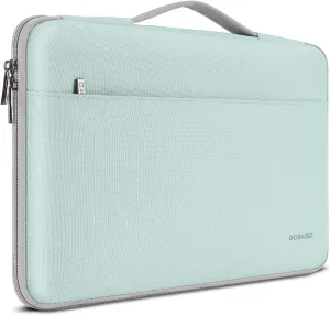 DOMISO 15.6 Inch Laptop Sleeve Canvas Notebook Portable Carrying Bag Case Handbag for 15.6" ThinkPad E15 Gen 2 4/Legion 5 Gen 6/16" ThinkPad T16/16 Swift 3/16" Yoga Slim 7 Pro/HP EliteBook,Mint Green