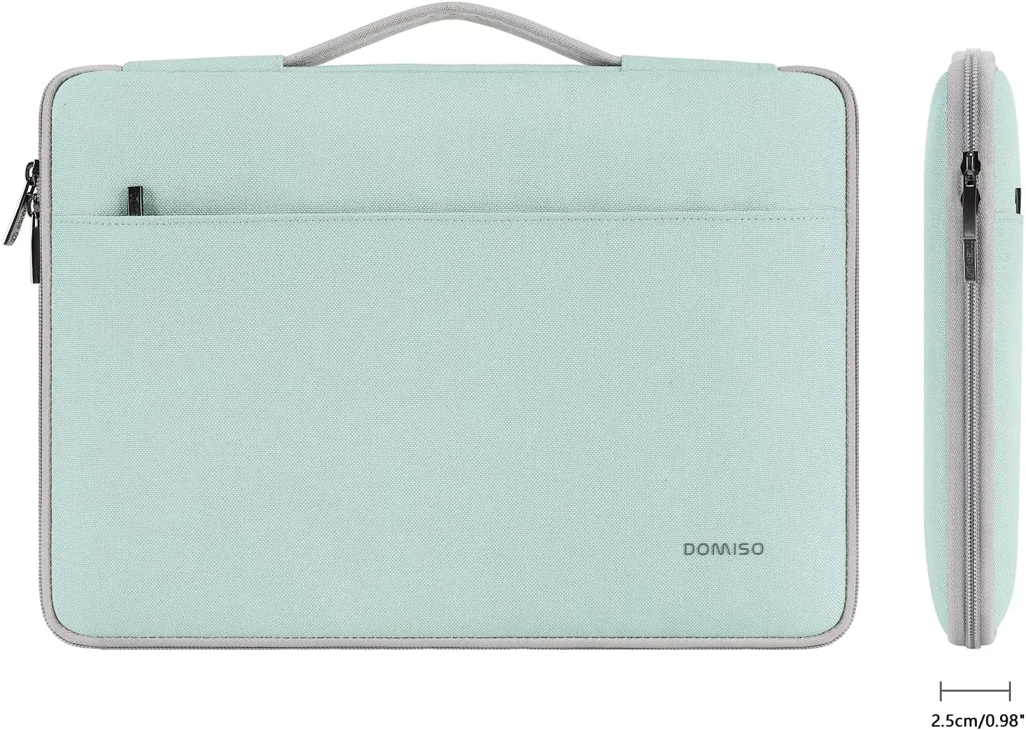 DOMISO 15.6 Inch Laptop Sleeve Canvas Notebook Portable Carrying Bag Case Handbag for 15.6" ThinkPad E15 Gen 2 4/Legion 5 Gen 6/16" ThinkPad T16/16 Swift 3/16" Yoga Slim 7 Pro/HP EliteBook,Mint Green