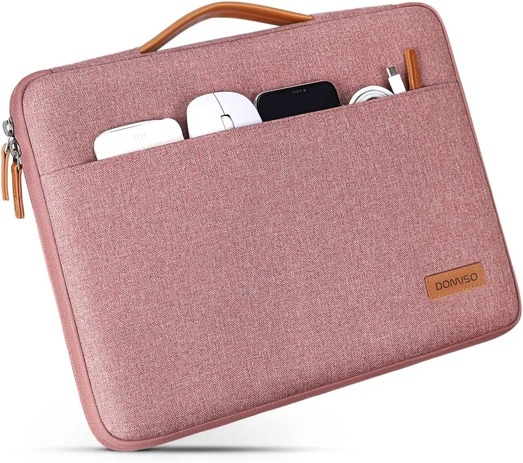 DOMISO 15.6 inch Laptop Sleeve Case Waterproof Carrying Bag for 15.6" Notebook/Yoga 730 IdeaPad 530S ThinkPad L580/Flex 4 5/ASUS ROG Zephyrus GX501/Dell New Latitude 3590/HP EliteBook,Pink
