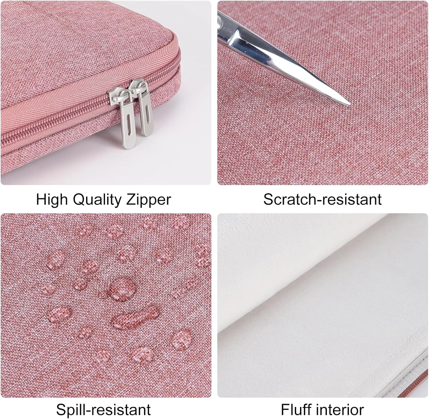 DOMISO 15.6 inch Laptop Sleeve Notebook Portable Carrying Bag Case Handbag for 15.6" Legion 5 Gen 6/ThinkPad E15 Gen 2 4/16" ThinkPad T16/16 Swift 3/16" Yoga Slim 7 Pro/HP EliteBook,Pink