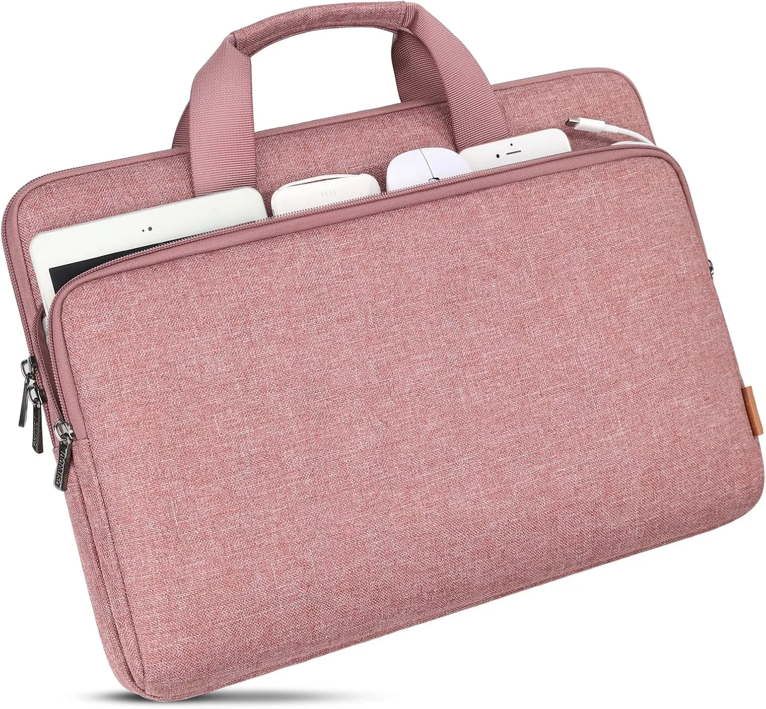 DOMISO 17.3 inch Laptop Sleeve Bag Water-Resistant Carrying Case with Handle for Dell/MSI GS73VR Stealth Pro/HP Envy 17/LG Gram 17"/ROG Strix GL702VS/17.3" Notebooks,Pink