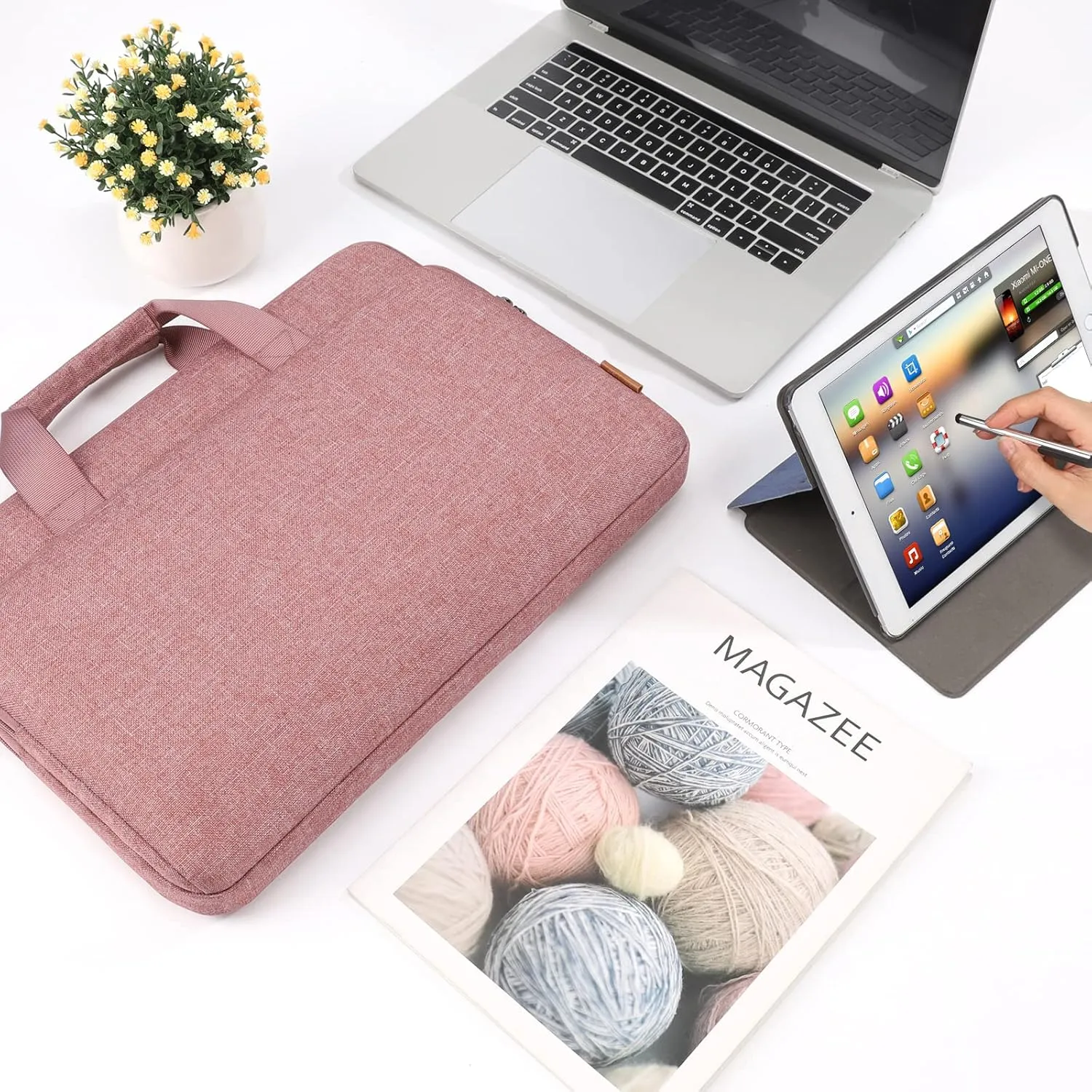 DOMISO 17.3 inch Laptop Sleeve Bag Water-Resistant Carrying Case with Handle for Dell/MSI GS73VR Stealth Pro/HP Envy 17/LG Gram 17"/ROG Strix GL702VS/17.3" Notebooks,Pink