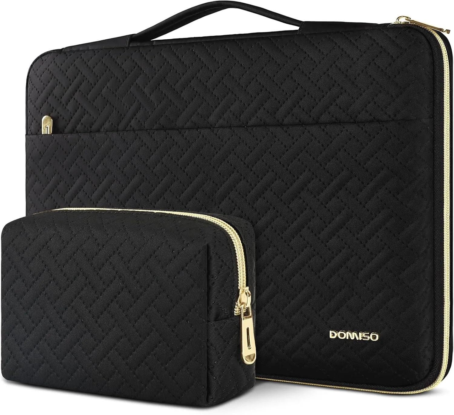 DOMISO Laptop Sleeve Case 17.3 inch Waterproof Computer Carrying Handbag with Small Accessory Bag Compatible with 17.3" MSI GS73VR Stealth Pro/LG Gram 17"/HP Envy 17/ROG Strix GL702VS, Black