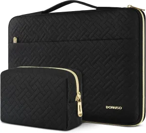 DOMISO Laptop Sleeve Case 17.3 inch Waterproof Computer Carrying Handbag with Small Accessory Bag Compatible with 17.3" MSI GS73VR Stealth Pro/LG Gram 17"/HP Envy 17/ROG Strix GL702VS, Black