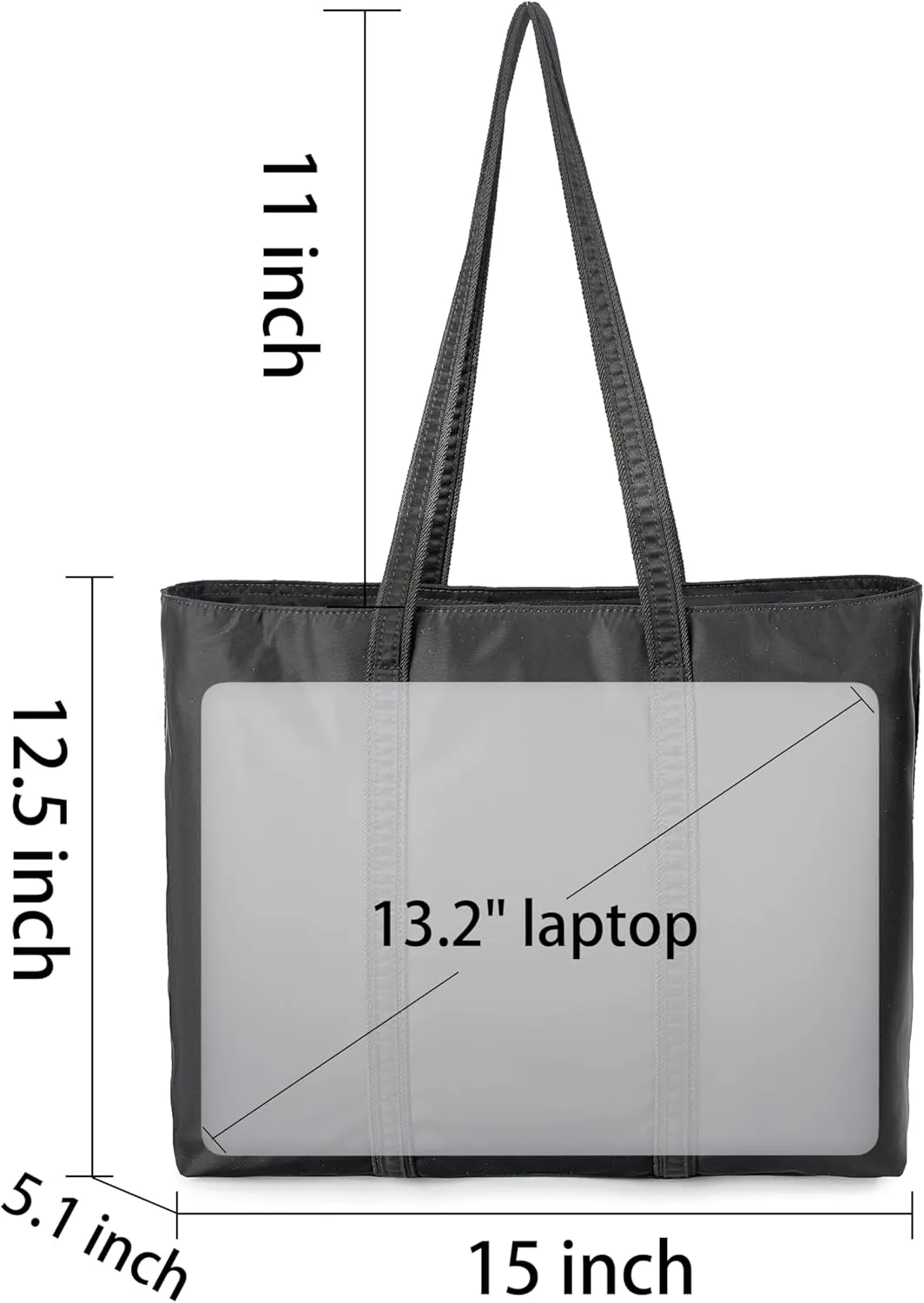DORIS&JACKY Tote Bag For Women Large Lightweight Designer Leather Nylon Work Shoulder Bag And Foldable Travel Purse