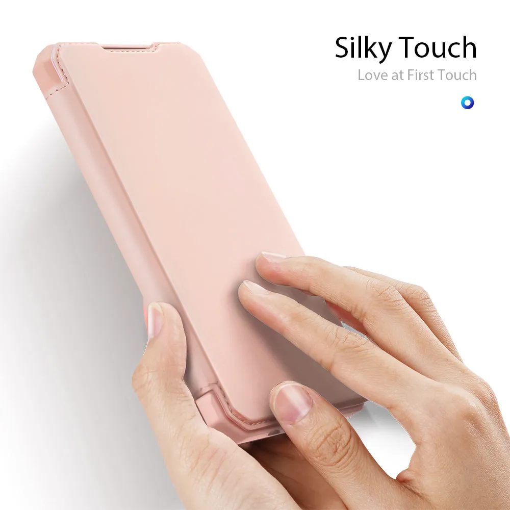 DUX DUCIS for Samsung A21S/A51 5G Magnetic Mobile Phone Holder Leather Case with Cards Slot Pink_Samsung A21S