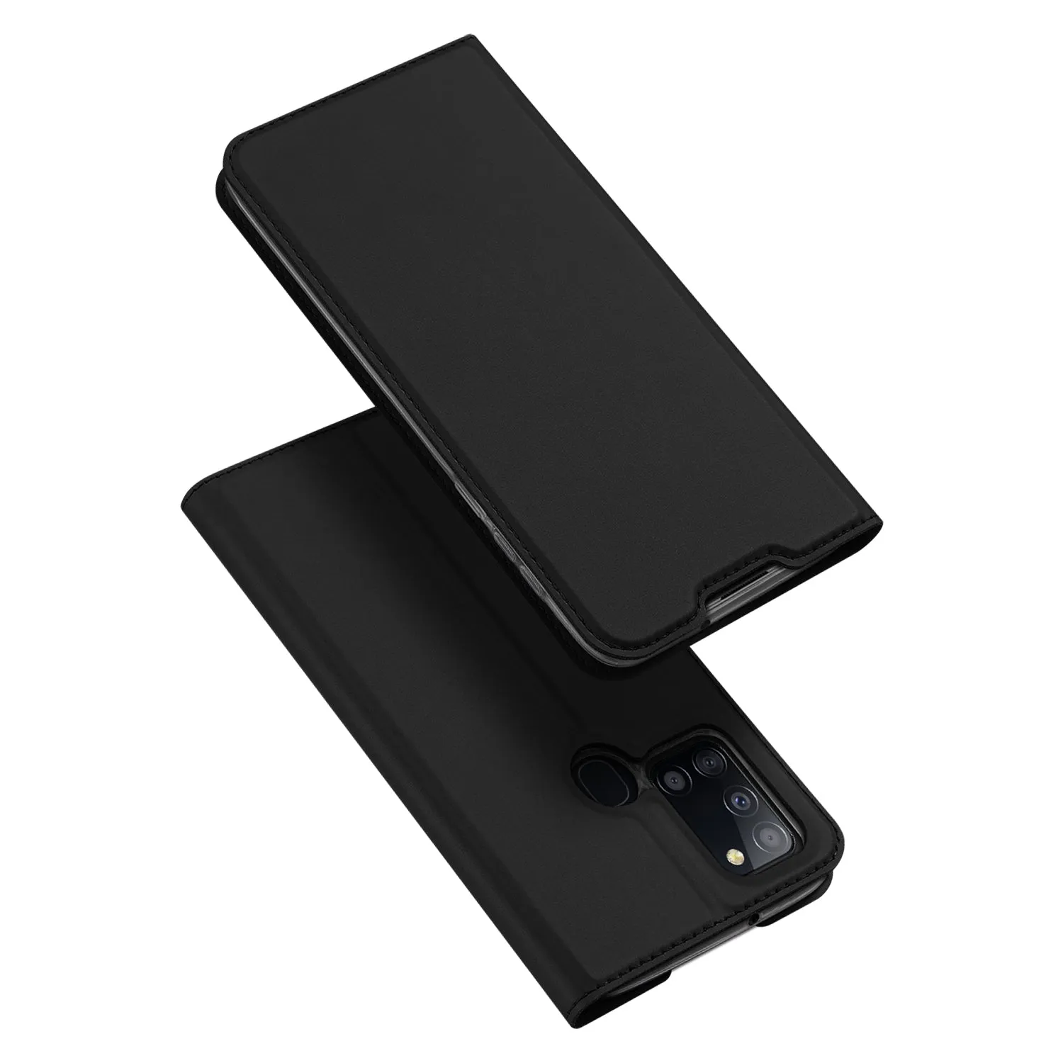 DUX DUCIS for Samsung A21s/A51 5G Magnetic Protective Case Bracket with Card Slot Leather Mobile Phone Cover blue