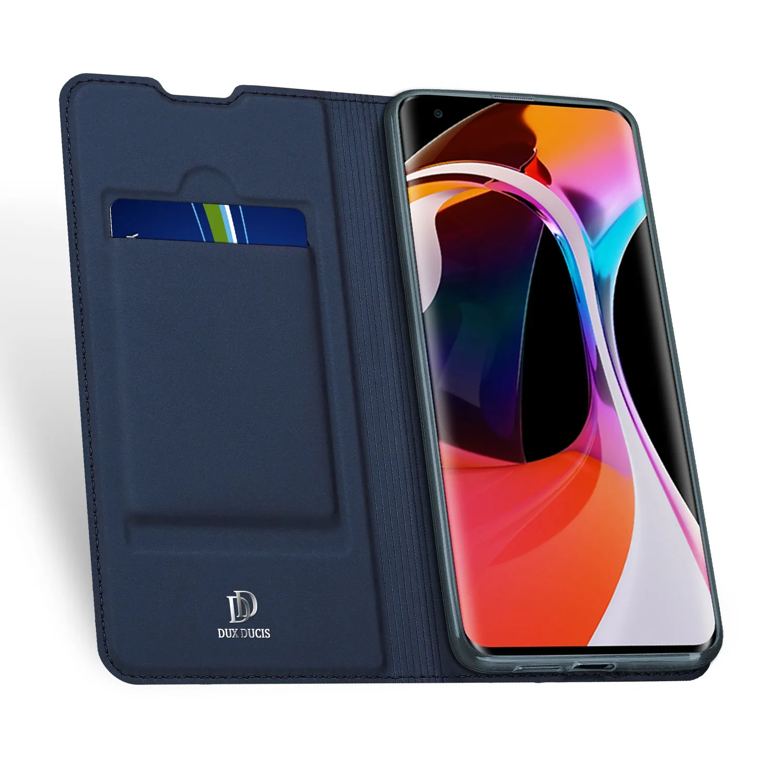DUX DUCIS For XIAOMI 10/MI 10 Pro Fall Resistant Mobile Phone Cover Magnetic Leather Protective Case with Cards Slot Bracket black