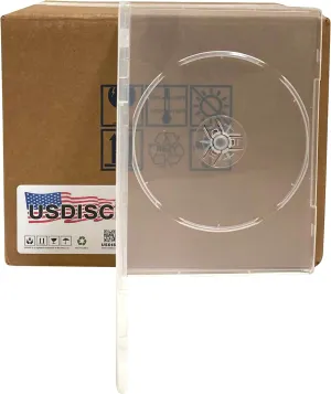 DVD Cases Slimline 7mm Premium, Single 1 Disc, Super Clear, Pack of 100
