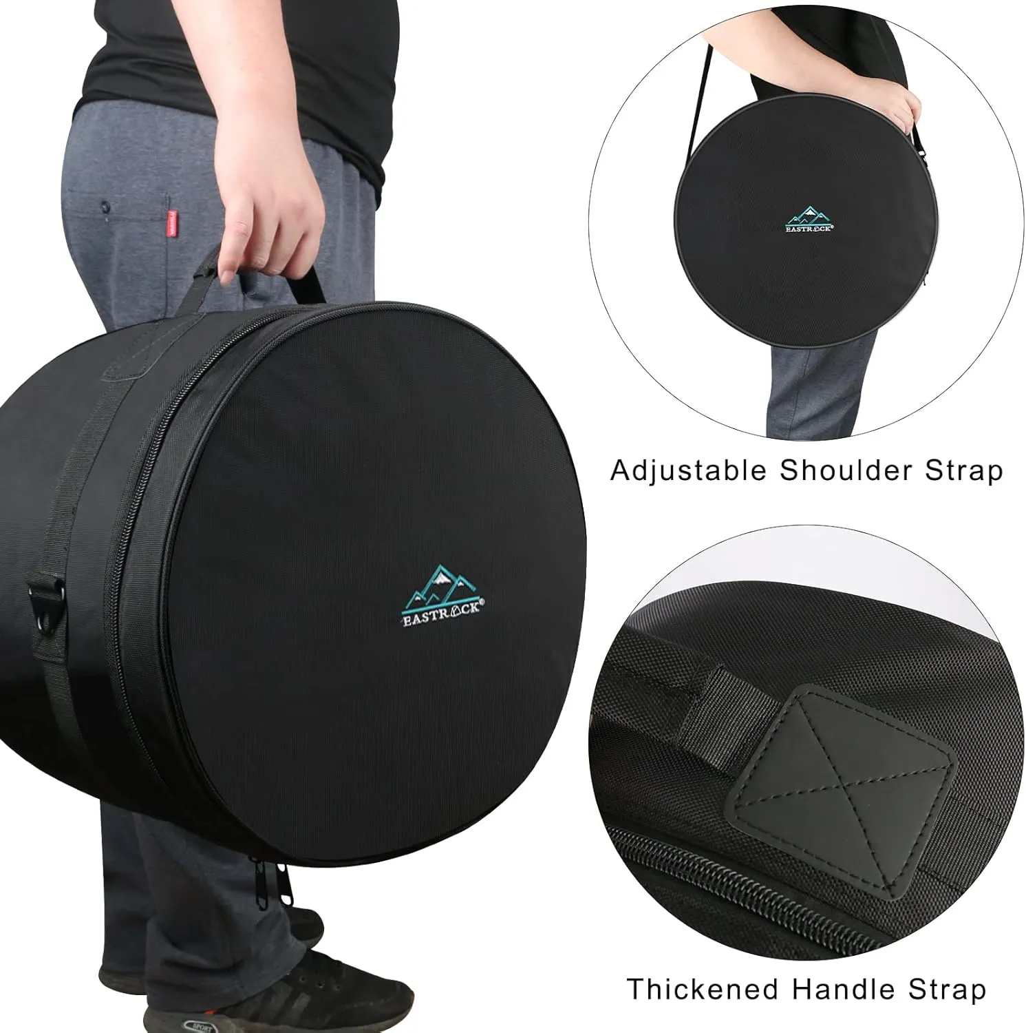 EASTROCK 12" x8" Tom Drum Bag, Tom Drum Cases 15 mm Thick Padding for Your Drum Protection (12 * 8" Tom)