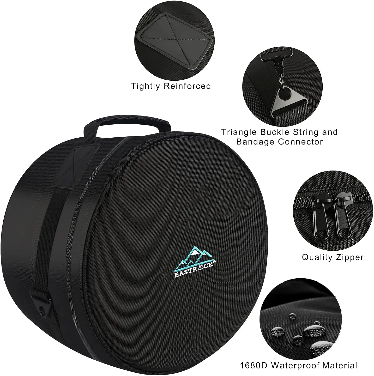 EASTROCK 12" x8" Tom Drum Bag, Tom Drum Cases 15 mm Thick Padding for Your Drum Protection (12 * 8" Tom)