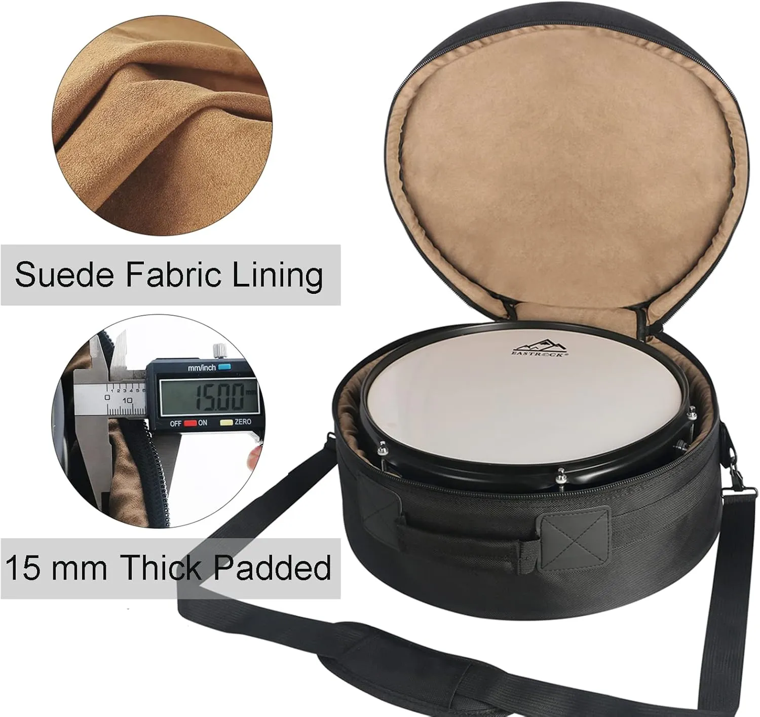 EASTROCK 5-Piece Drum Bag Set for 12" Tom, 13" Tom, 14" Snare, 16" Floor Tom, 22" Bass Drum, Drum Cases (5 Pieces)