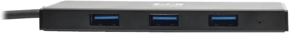 Eaton Tripp Lite 4-Port Portable Slim USB 3.0 Super speed Hub with Built In Cable (U360-004-SLIM)